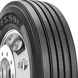 Set of 8 Tires 295/75R22.5 Firestone FS591 Steer All Position 16 Ply 146/143L