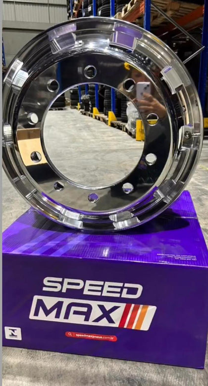 Set of 4 Truck Wheel 24.5x8.25 Aluminum SpeedMax 10x285mm Hub Pilot Offset 169mm
