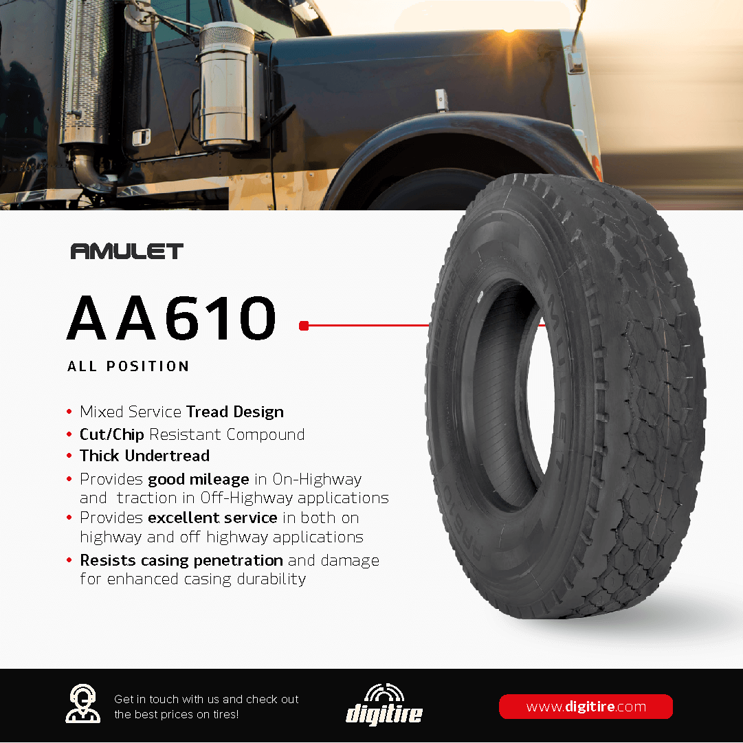 Tire 315/80R22.5 Amulet AA610 Mixed Service 20 Ply L 156/153 – Digitire