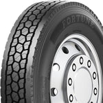 Set of 4 Tires 11R24.5 Fortune FDH131 Drive Closed Shoulder 16 Ply Load H